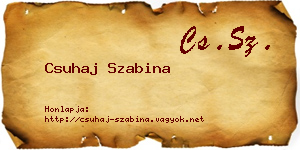 Csuhaj Szabina névjegykártya